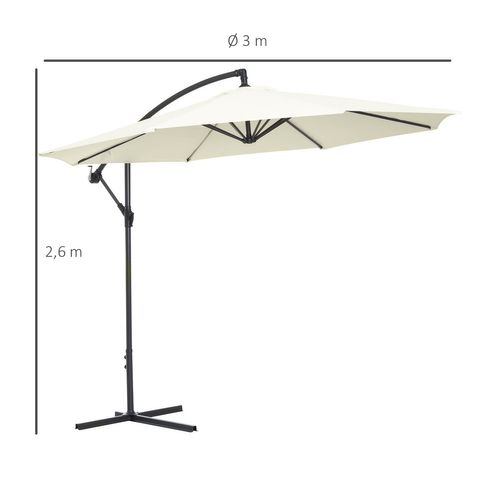 Parasol Déporté Octogonal Crème