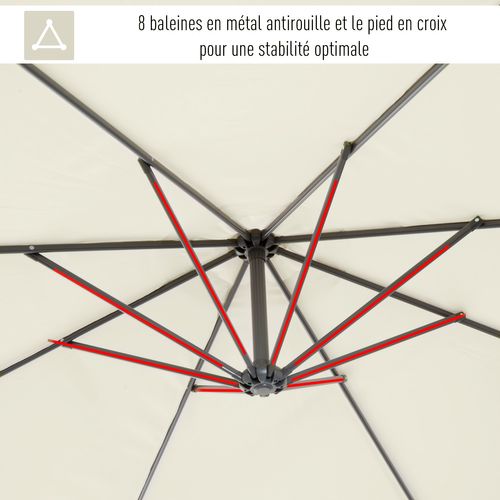 Parasol Déporté Octogonal Crème