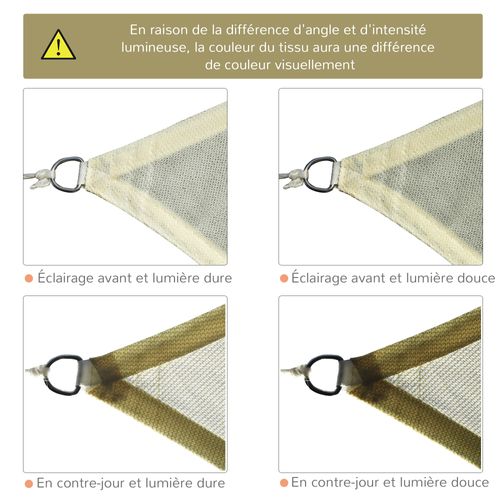 Voile D'ombrage Carré 3 X 3 M Crème
