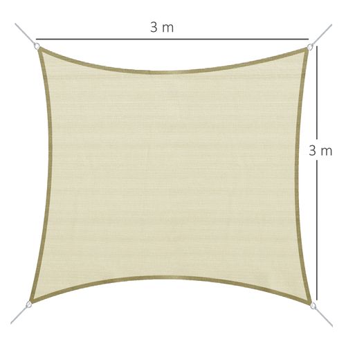 Voile D'ombrage Carré 3 X 3 M Crème