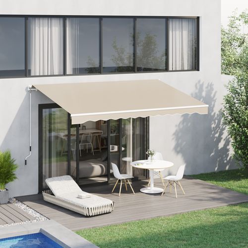 Store Banne Manuel 4 X 2,5 M Polyester Imperméable Rétractable