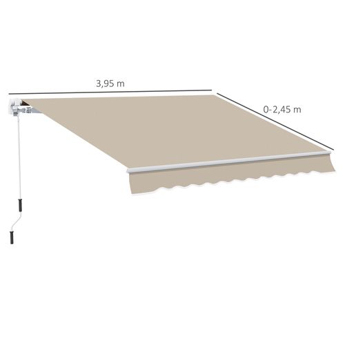 Store Banne Manuel 4 X 2,5 M Polyester Imperméable Rétractable