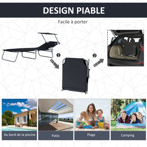 Transat Bain De Soleil Pliable Grand Confort