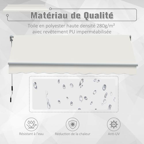 Store Banne Manuel Rétractable Alu. Polyester