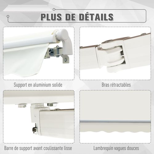 Store Banne Manuel Rétractable Alu. Polyester