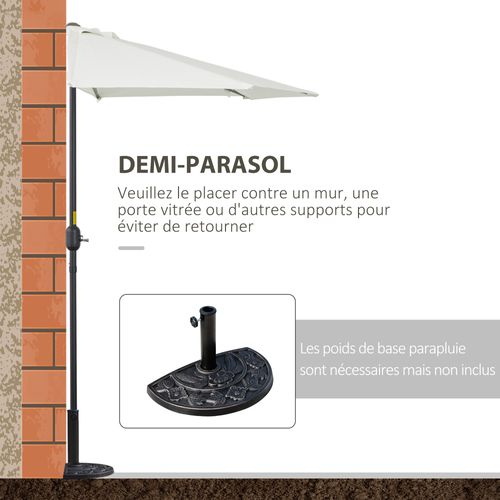 Demi Parasol Balcon Métal Polyester