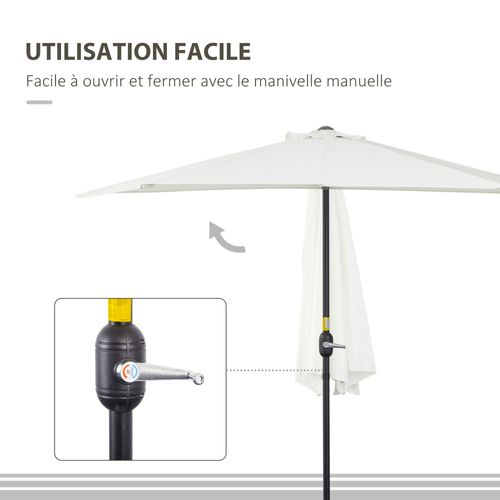Demi Parasol Balcon Métal Polyester