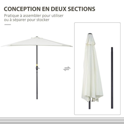 Demi Parasol Balcon Métal Polyester