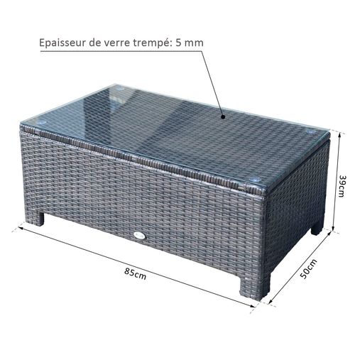 Table Basse Jardin Résine Tressée
