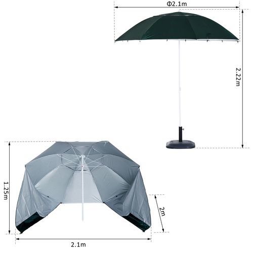 Parasol Abri Solaire ?2,1 X 2,22h Cm Vert