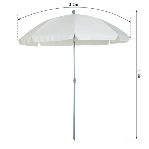 Parasol Inclinable Octogonal D. 2,2 X 2,3 H M Crème