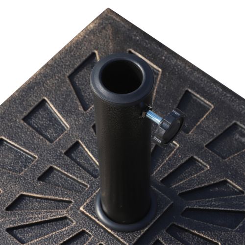 Pied De Parasol Carré Résine Imitation Fonte Bronze