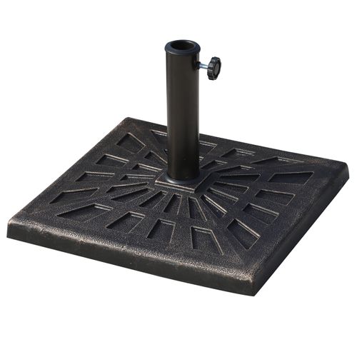 Pied De Parasol Carré Résine Imitation Fonte Bronze