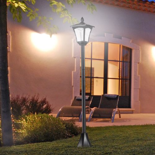 Lampadaire Extérieur Solaire Luminaire Lanterne LED Noir