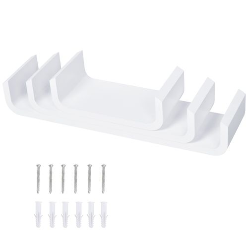 Lot De 3 Étagères Murales Flottantes Blanches Laquées