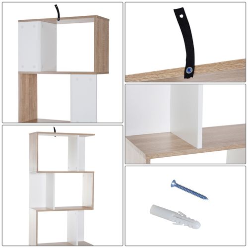 Étagère Contemporaine S 60l X 24l X 185h Cm Chêne Blanc