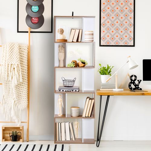 Étagère Contemporaine S 60l X 24l X 185h Cm Chêne Blanc