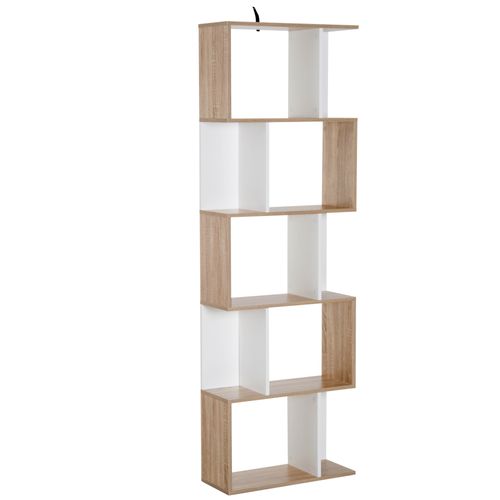 Étagère Contemporaine S 60l X 24l X 185h Cm Chêne Blanc