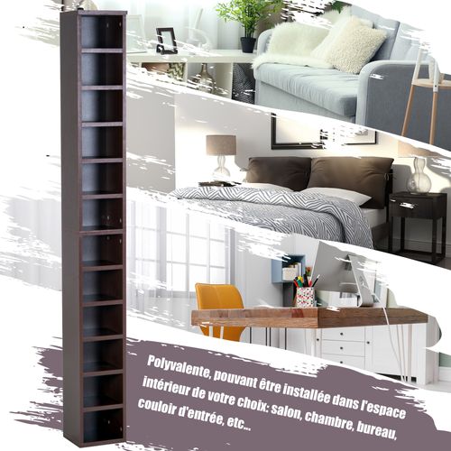 Étagère Colonne Range-cd Dim. 21l X 20l X 175h Cm