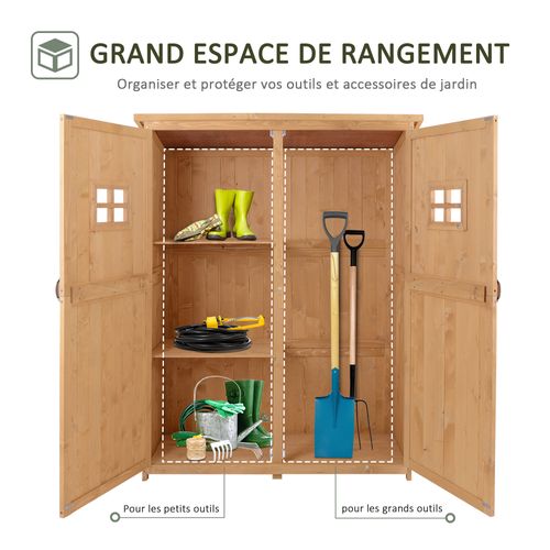 Armoire De Jardin 2 Portes Fenêtres Étagères - Gardenshape