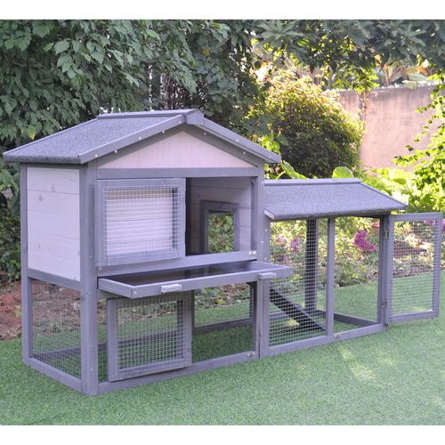 Clapier Cage à Lapins Rongeurs Gris Blanc