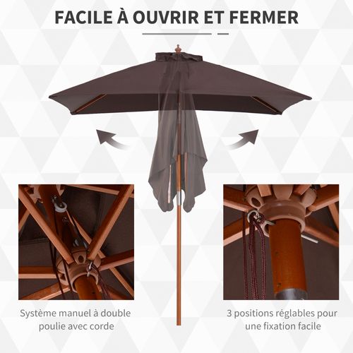Parasol Rectangulaire Inclinable Dim. 2l X 1,5l X 2,3h M