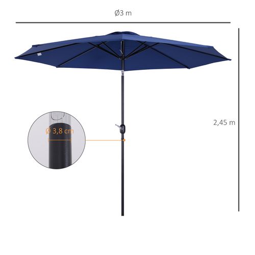 Parasol Octogonal Inclinable 3 M Métal Polyester 180 G/m134