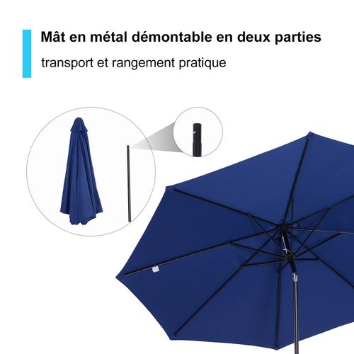Parasol Octogonal Inclinable 3 M Métal Polyester 180 G/m134