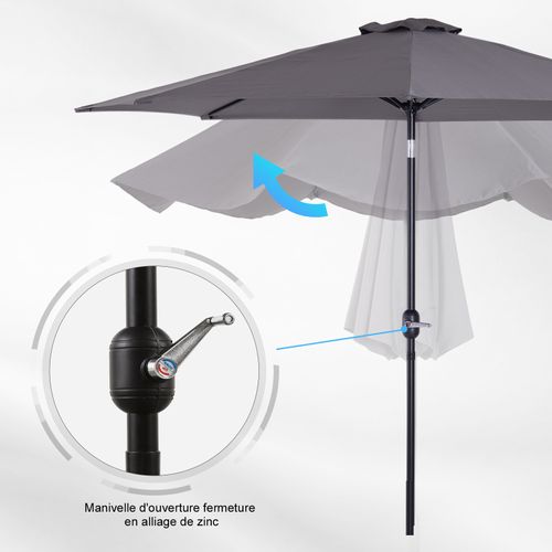 Parasol Octogonal Inclinable 3 M Métal