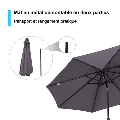 Parasol Octogonal Inclinable 3 M Métal