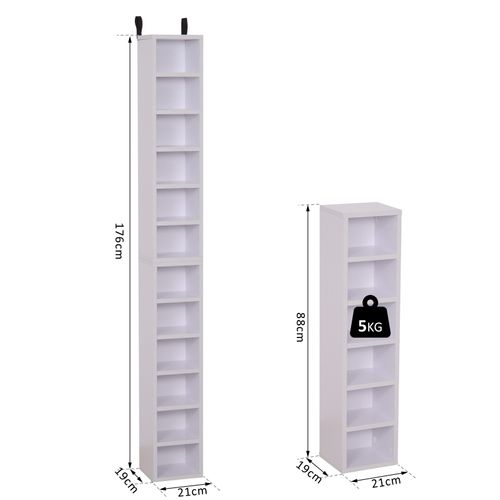 Lot De 2 Étagères Colonnes Range-cd/dvd 21l X 19l X 88h Cm