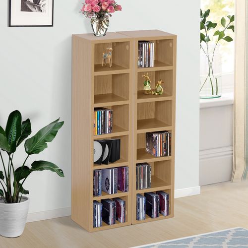 Lot De 2 Étagères Colonnes Range-cd/dvd 21l X 19l X 88h Cm