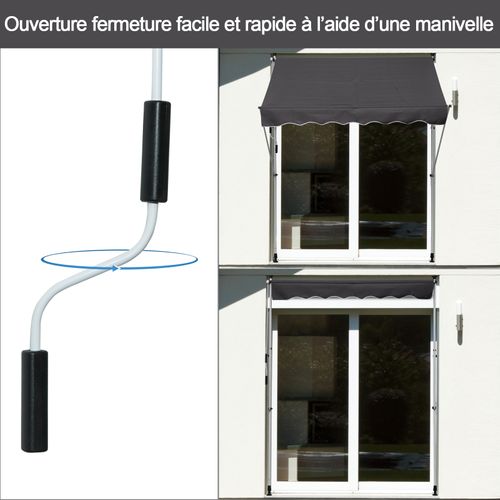 Store Banne Manuel Rétractable 2l X 1,5l X 1,7-2,8h M