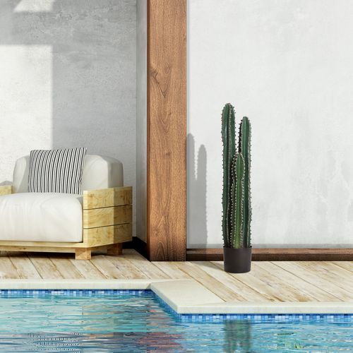 Cactus Artificiel Grand Réalisme Dim. Ø 14 X 100h Cm Vert