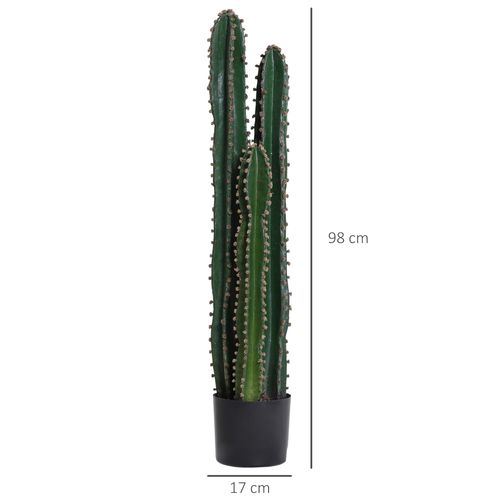 Cactus Artificiel Grand Réalisme Dim. Ø 14 X 100h Cm Vert