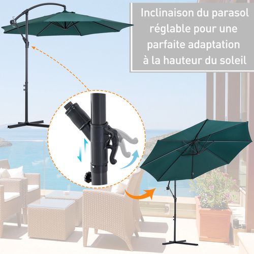 Parasol Déporté Octogonal Inclinable Ø 3 X 2,5h M