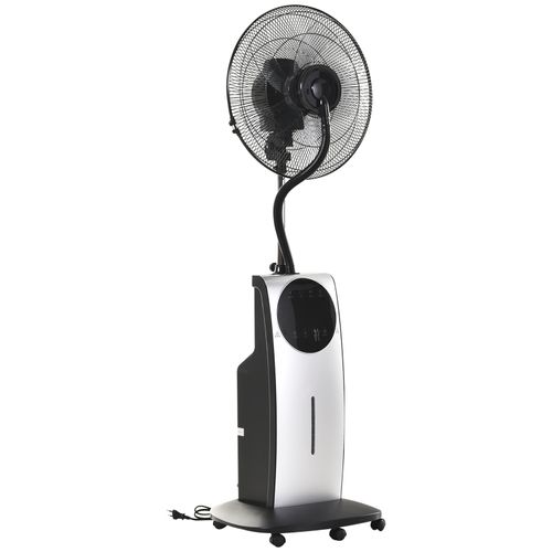 Ventilateur Brumisateur Sur Roulettes 90 W Programmable Oscillant Avec Télécommande Noir