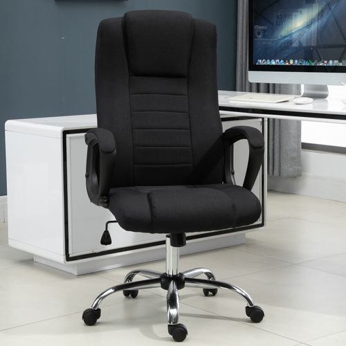 Fauteuil De Bureau Manager Ergonomique Grand Confort Hauteur Réglable Pivotant 360° Lin