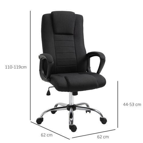 Fauteuil De Bureau Manager Ergonomique Grand Confort Hauteur Réglable Pivotant 360° Lin