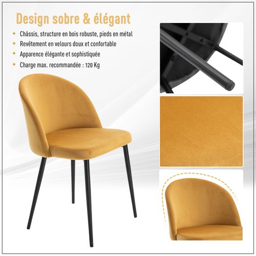 Lot De 2 Chaises De Visiteur Design Scandinave Velours