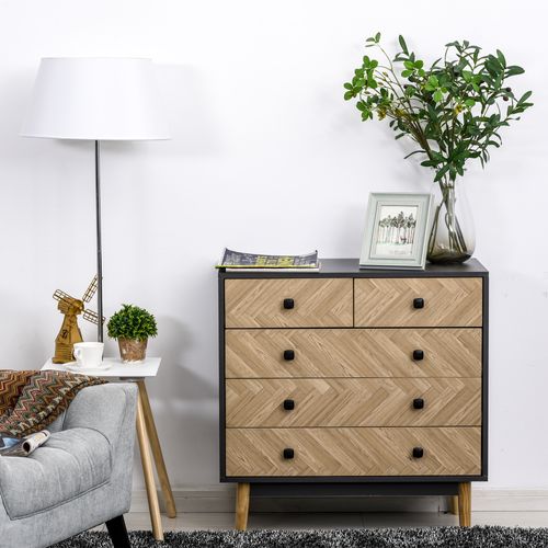 Commode 5 Tiroirs Design Scandinave Graphique