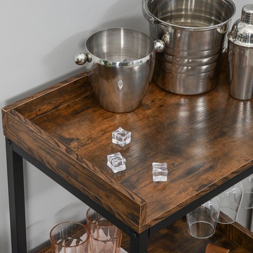 Casier à Vin Design Industriel 9 Bouteilles + Support Verres à Vin