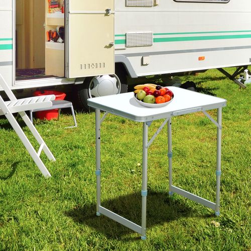 Table Pliante Table De Camping Aluminium Mdf Blanc