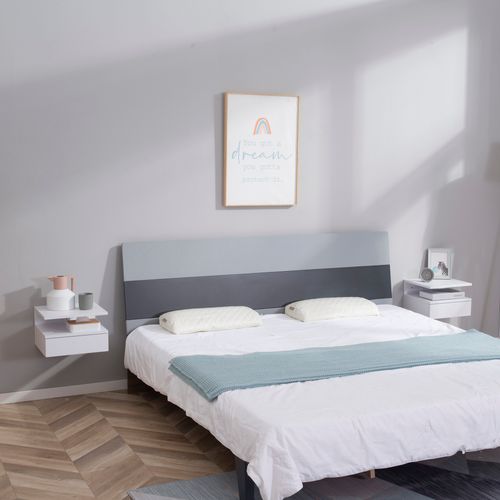 Lot De 2 Tables De Chevet Murales - Tiroir Coulissant, Niche, Plateau