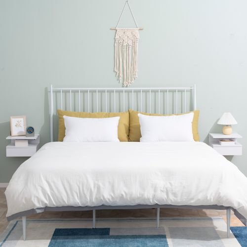 Lot De 2 Tables De Chevet Murales - Tiroir Coulissant, Niche, Plateau