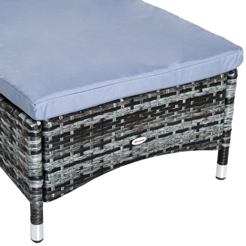 Lot De 2 Bains De Soleil Avec Matelas Table Basse Résine Tressée