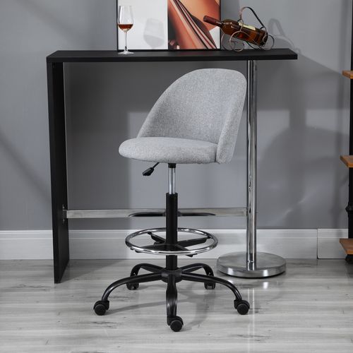 Chaise De Bureau Pivotante Réglable En Hauteur - Accoudoirs, Support 150 Kg, Tissu Respirant Gris Foncé
