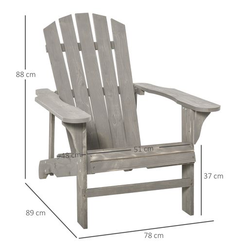 Fauteuil De Jardin Adirondack Bois Massif Sapin