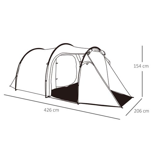 Tente De Camping 2-3 Pers. Fibre Verre Polyester Pe