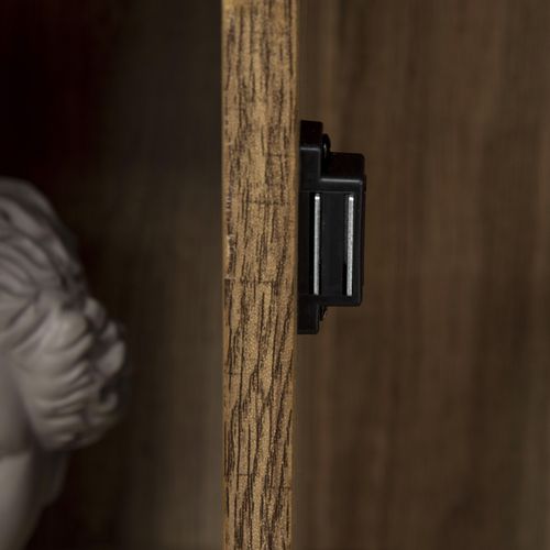 Bibliothèque Design Industriel 3 Niches 3 Casiers Portes Métal Noir